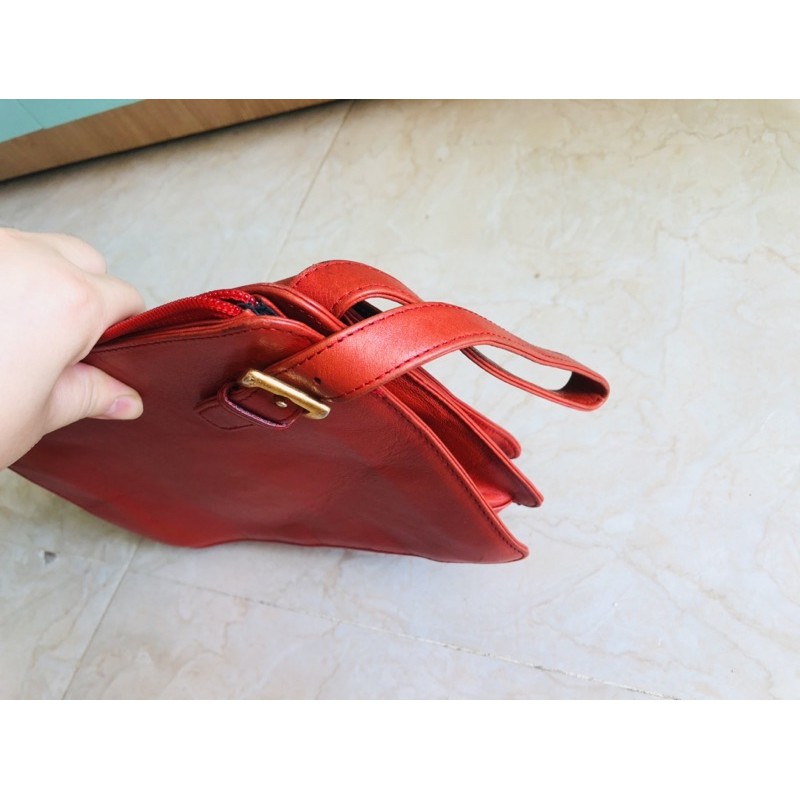 Ví cầm tay clutch si tuyển da mộc Valentino Morris ý