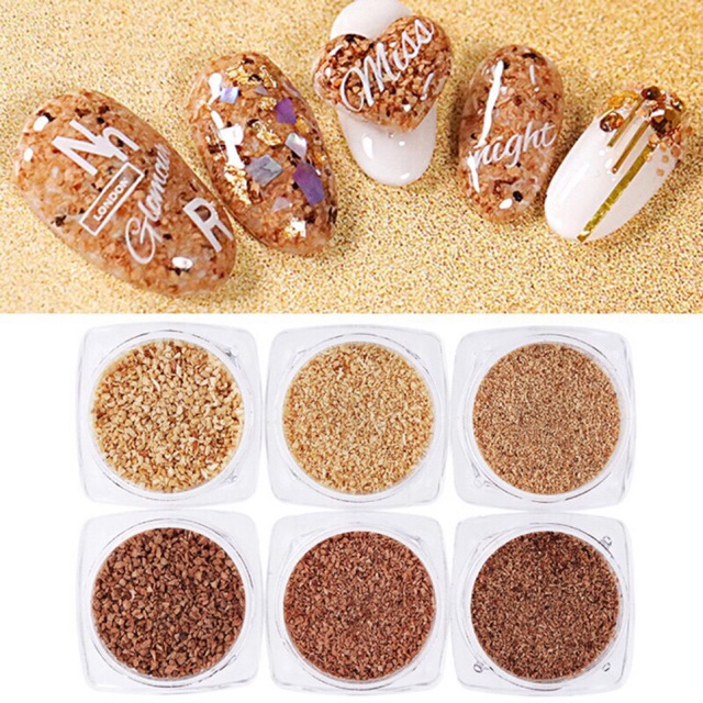 Set 6 hủ mùn cưa trang trí móng tay