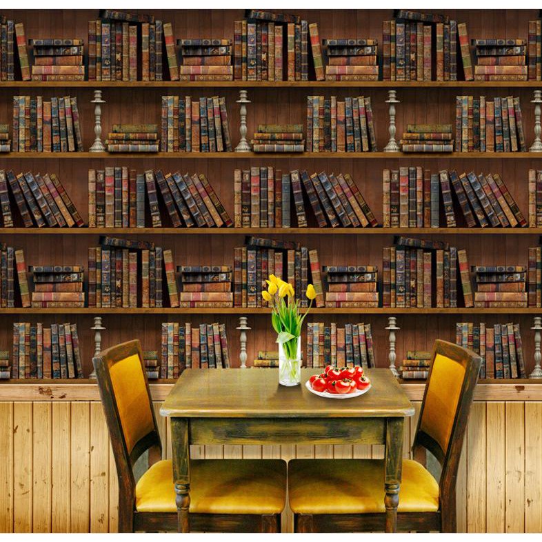 1m giấy dán tường kệ sách 3D - khổ rộng 45cm có keo sẵn | BigBuy360 - bigbuy360.vn