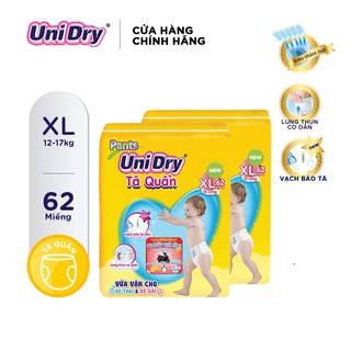 (Bao bì mới) Combo 2 tã quần Unidry XL62