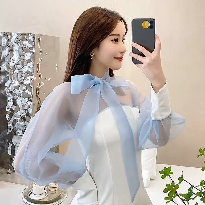Đầm Voan Tay Phồng Phối Nơ Xinh Xắn Dành Cho Nữ | BigBuy360 - bigbuy360.vn