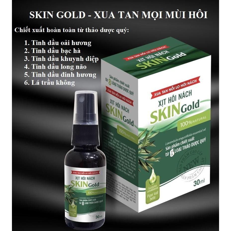Khử Mùi Hôi Nách Skin Gold Ngăn Mồ Hôi Nách và Loại Bỏ Mùi Hôi - Giảm Tiết Mồ Hôi Nách ( Chai To 30ml )