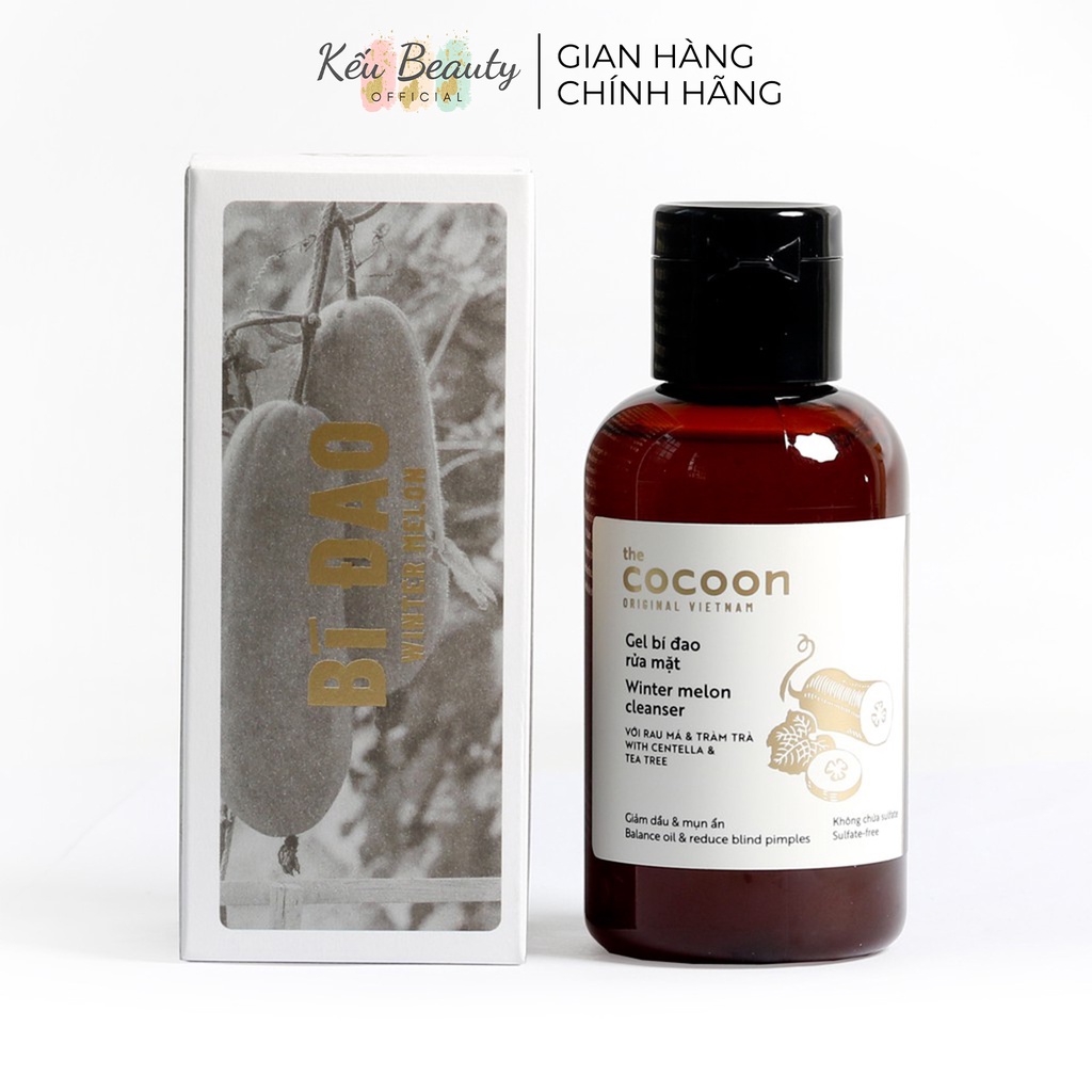 Gel rửa mặt bí đao Cocoon Winter Melon Cleanser kiềm dầu giảm mụn ẩn 140ml