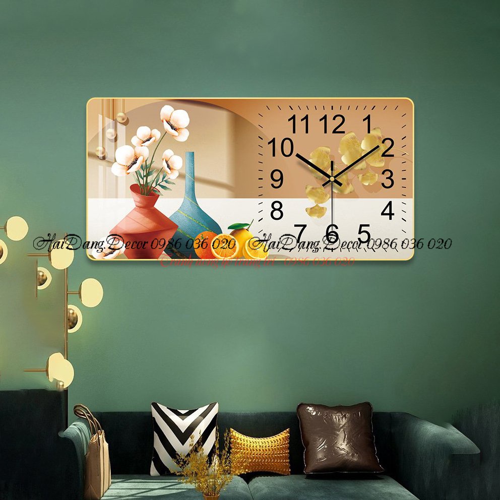 Tranh đồng hồ tráng gương 5d cao cấp giá xưởng {tặng pin và đinh treo không cân khoan}