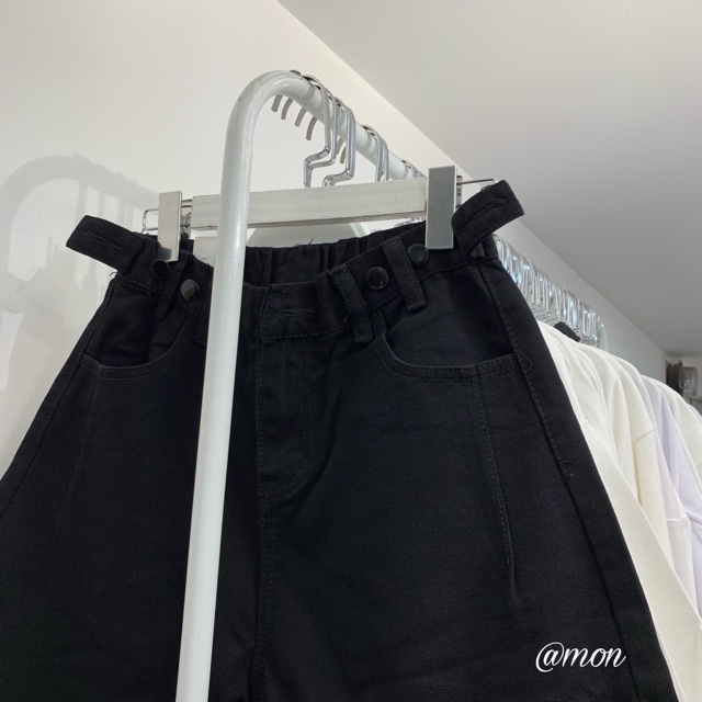 200514 QUẦN NGỐ BÒ NÚT EO - ĐEN - SIZE S,M,L,XL | BigBuy360 - bigbuy360.vn