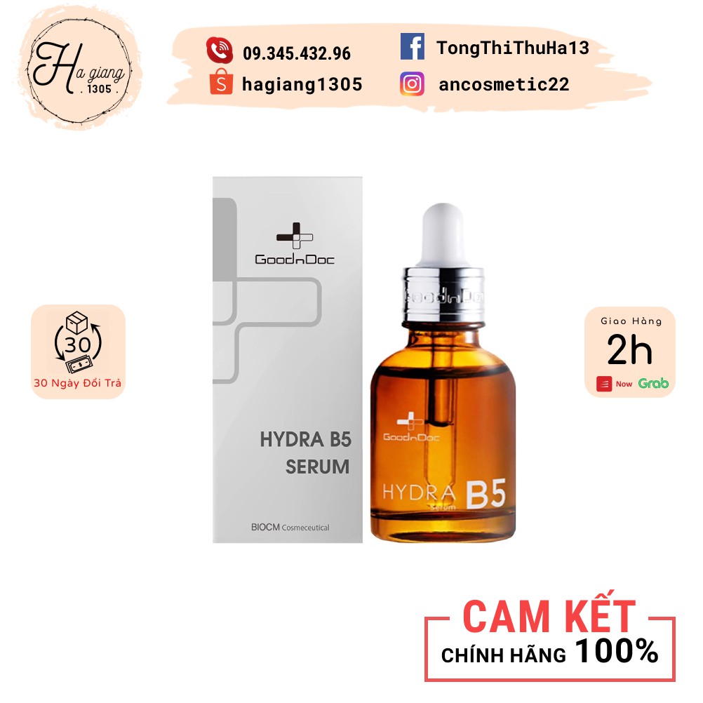Serum B5 GoodnDoc B5 Hydra dưỡng ẩm, phục hồi da yếu, phù hợp mọi loại da và da mụn, da nhạy cảm, không gây kích ứng