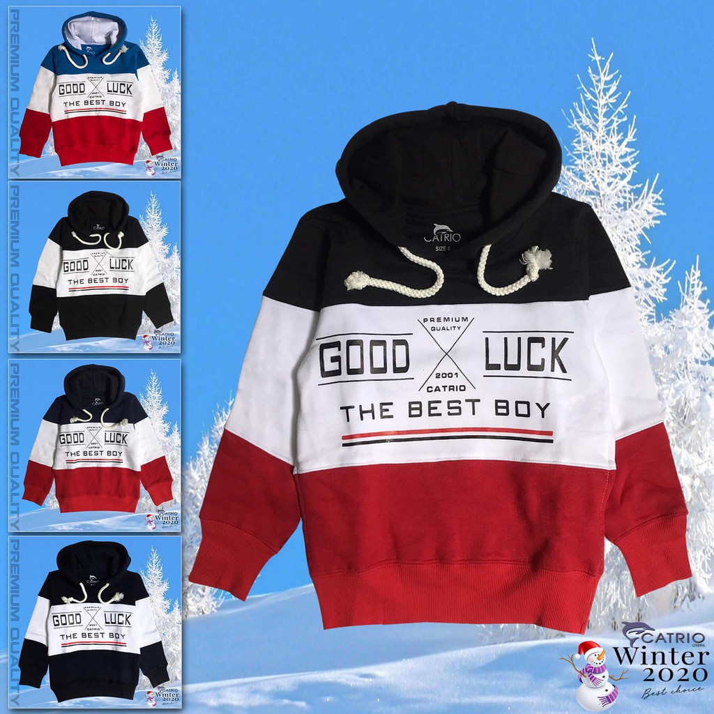 Áo thun hoodies bé trai CATRIO hình goodluck cho trẻ em từ 5 tuổi đến 12 tuổi thuộc BST quần áo trẻ em catrio thu đông