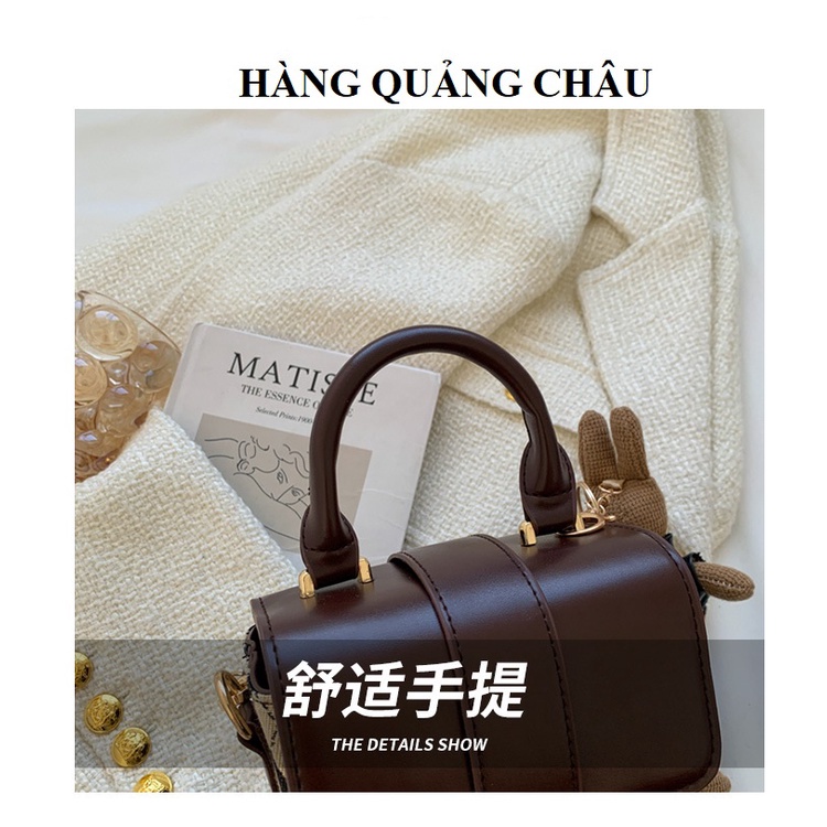 Túi đeo chéo nữ, túi da đeo chéo nữ form cứng khóa cài hàng quảng châu BHTT32