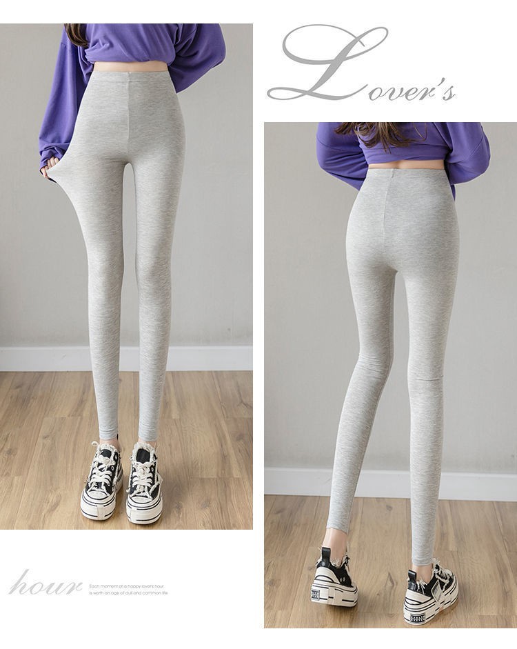 Quần legging dài màu trơn lưng cao cho nữ | BigBuy360 - bigbuy360.vn