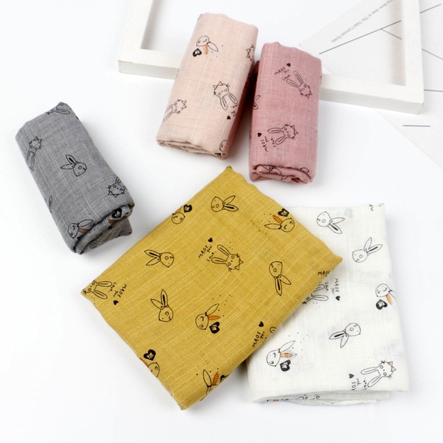 Khăn quàng cổ xô đũi cho bé họa tiết thỏ con ngộ nghĩnh, nhiều màu sắc, kích thước 140 x 30 cm