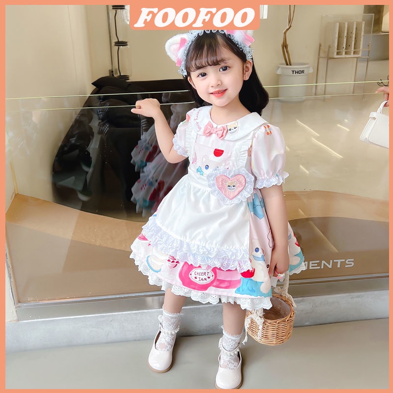 Đầm Công Chúa Lolita Phong Cách Phương Tây Thời Trang Xuân Hè Cho Bé Gái
