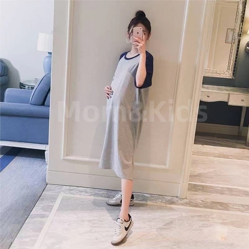 Đầm Bầu Dáng Rộng Phong Cách Hàn Quốc Cho Phụ Nữ Mang Thai 40-150KG