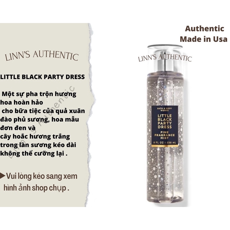 BILL LITTLE BLACK PARTY DRESS - Xịt Thơm Toàn Thân Body Mist Bath & Body Works