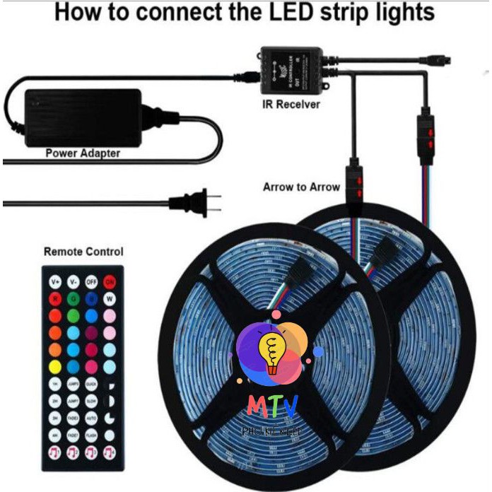 ⭕️ Bộ Đèn Led TikTok Nhảy Theo Nhạc🎶 HOT TREND TIKTOK💢Combo 10m Dây Led + Điều Khiển Theo Nhạc 44 Hiệu Ứng + Nguồn 12V💥