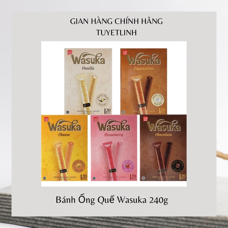 Bánh Wasuka Premium Rolled Wafer 240g (20 cái)