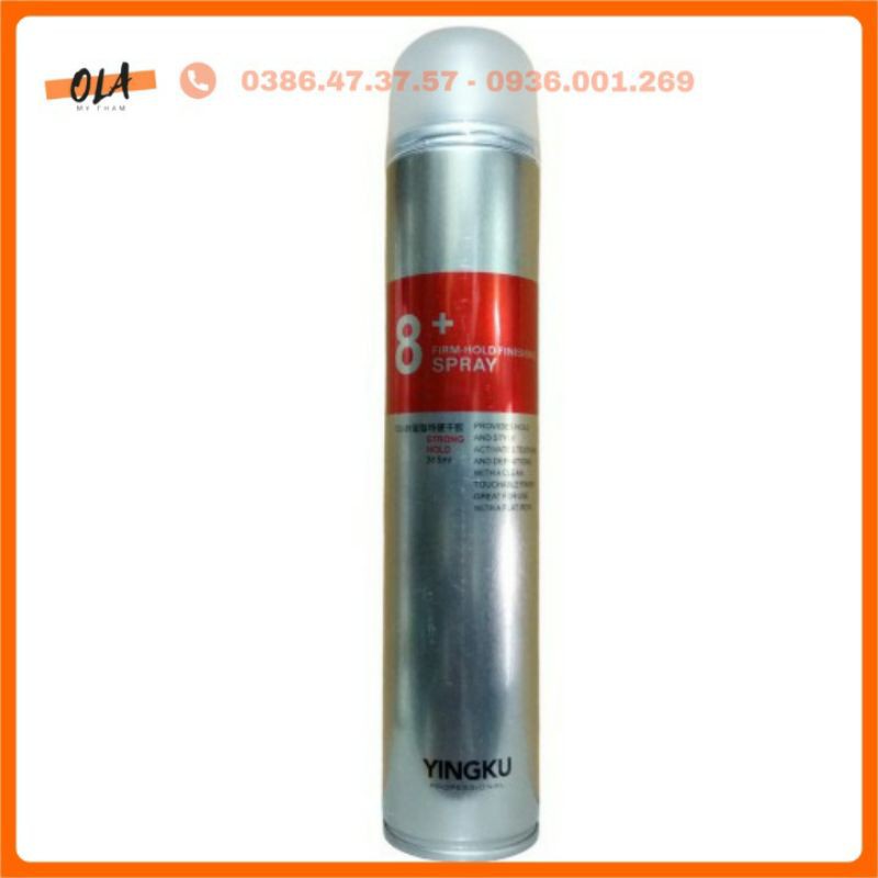 Gôm Xịt Tóc Giữ Nếp Chính Hãng 8+ Spray Phủ Cứng - Mỹ Phẩm Ola