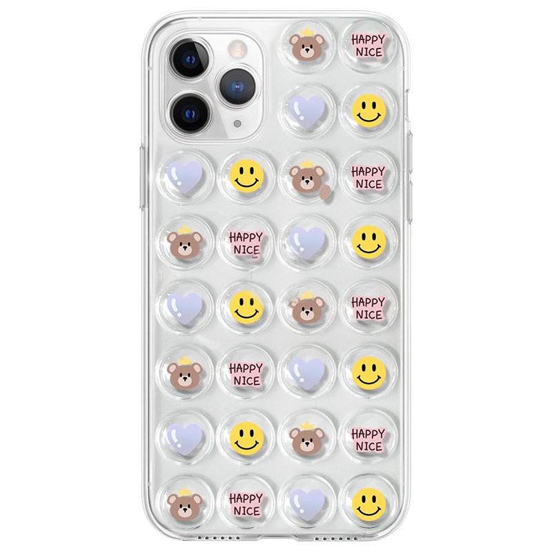 Ốp lưng iphone ốp Điện Thoại Trong Suốt Hình Mặt Cười / Bong Bóng Cho iPhone 14 13 12 11 PROMAX XS XR XSMAX SE2020 6 7 8PLUS