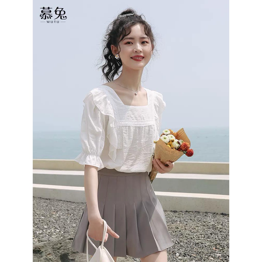 Áo babydoll trắng cánh tiên chất đũi viền ren - Xưởng may hạnh hồng