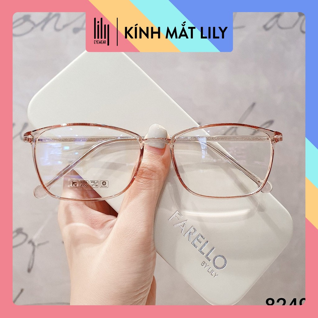 [Mã SKAMA07 giảm 8% đơn từ 250k] Gọng kính cận Lilyeyewears nữ kiểu dáng vuông tròn, đa dạng màu sắc - 8249