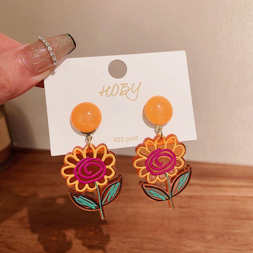 Bông Tai Hình Hoa Hướng Dương Phong Cách Hàn Quốc Thời Trang Đi Biển Cho Nữ