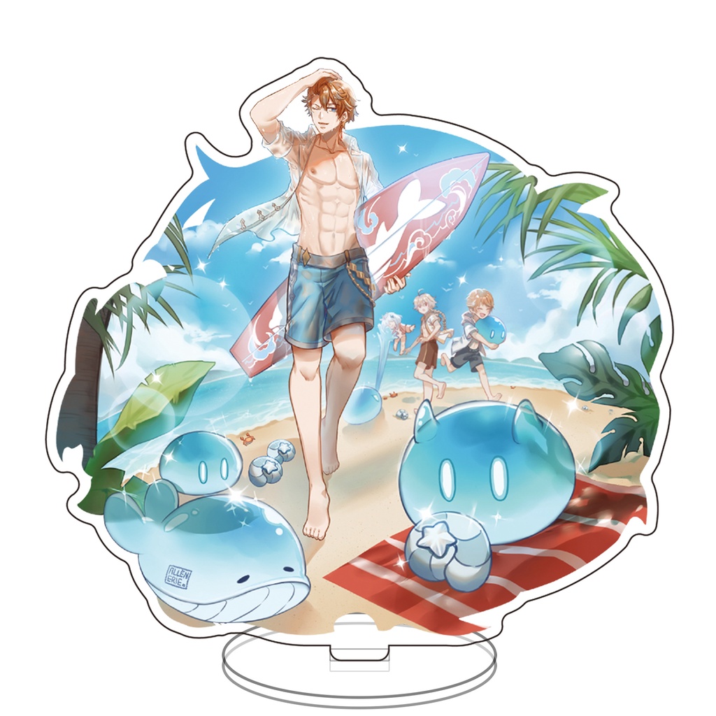 ( BÃI BIỂN ) Standee game GENSHIN IMPACT SUMMER Dream of Sea tượng mô hình Acrylic Anime mica chibi