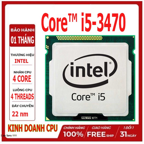 VI SỬ LÝ CPU CORE I5 3470 SK 1155 + 🎁 TẶNG KEO
