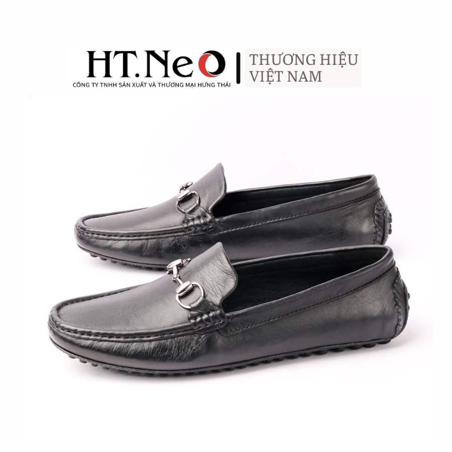 GIày da nam HT.NEO da bò thiết kế siêu đẹp, sành điệu, lịch lãm, quai kim loại cực sang GM86