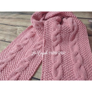 Khăn len đan tay - Khăn len handmade: Kiểu đan vặn thừng hoa rêu độc đáo