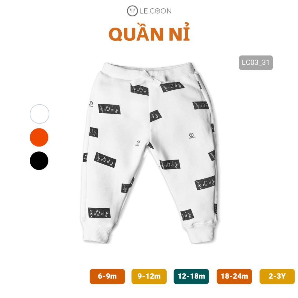 LE COON | Quần Nỉ Jogger | 6 tháng-3 tuổi