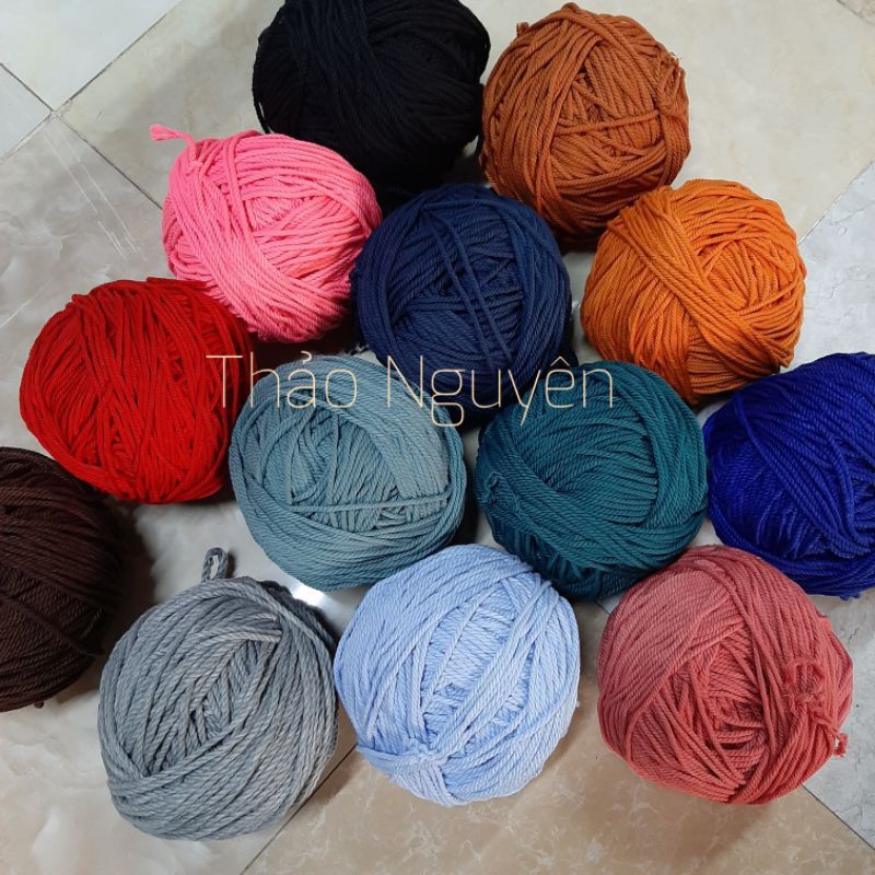 (màu Hot Hit) Dây thừng đan  macrame . sợi xoắn -3mm.. FUL COLOR( 43 màu )