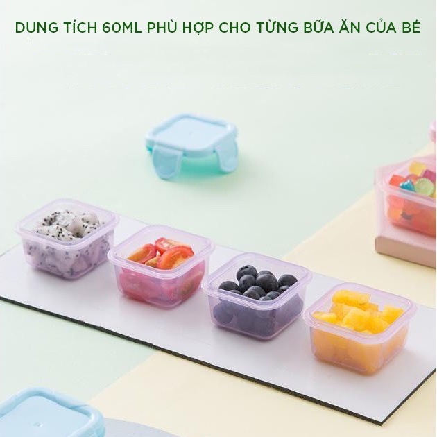 Hộp Trữ Đông ,Khay Trữ Đông Có Nắp 60 -150ml Bảo Quản Đồ Ăn Dặm Cho Bé Cao Cấp