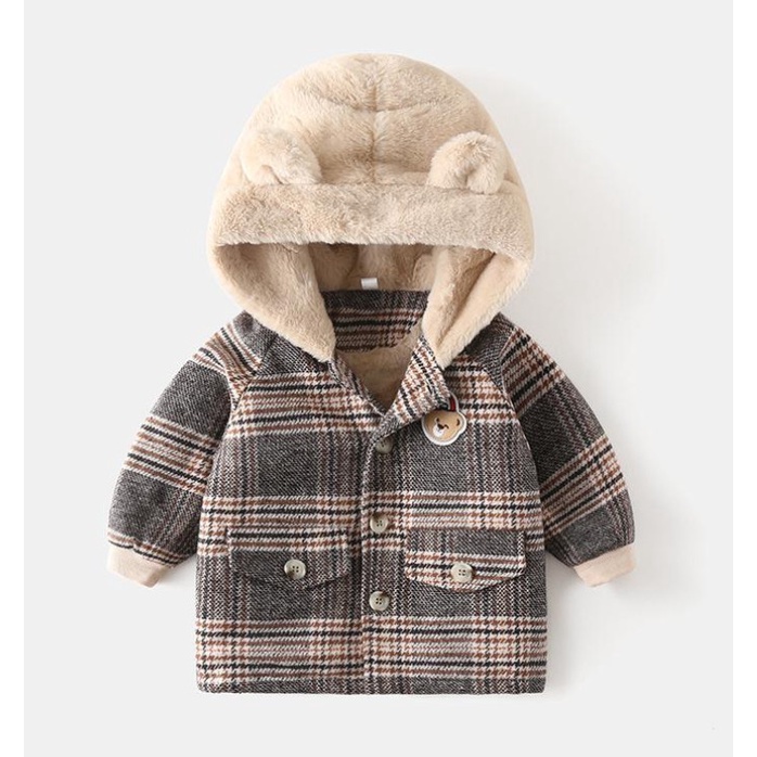 Áo khoác măng tô dạ bé trai