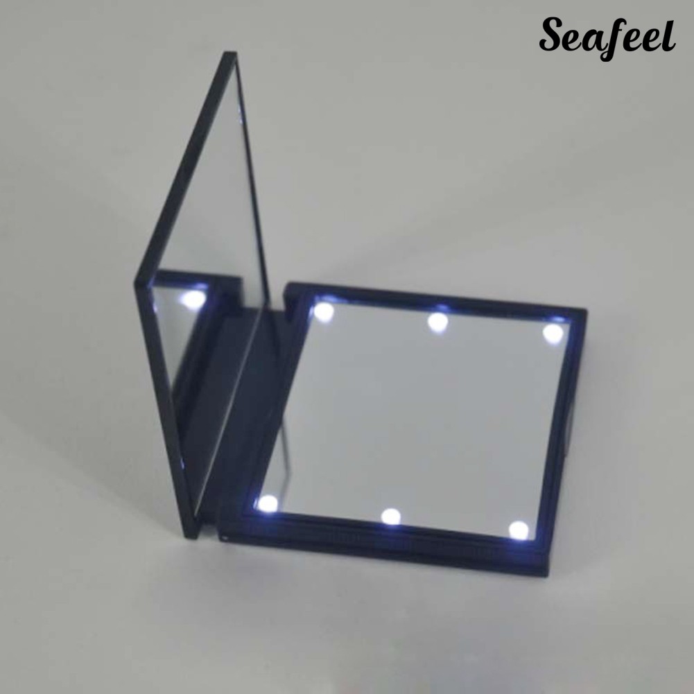 (Hàng Mới Về) Gương Trang Điểm Mini Xoay 180 Độ Có Đèn Led Tiện Dụng
