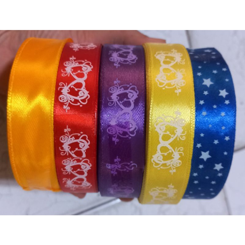 Ruy băng lụa bản 2cm họa tiết.