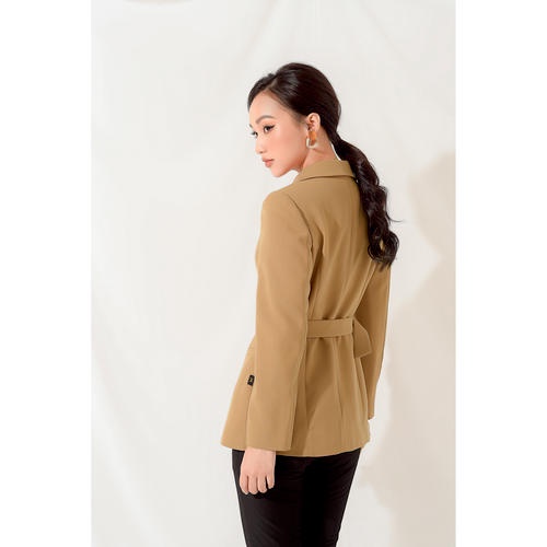 Áo Vest Cổ Bẻ Đính cúc kèm đai MMOutfit V0820153