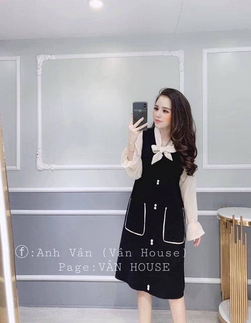 [Mã SKAMA06 giảm 8% tối đa 50K đơn 250K] Đầm xoè tay bo cột nơ | BigBuy360 - bigbuy360.vn