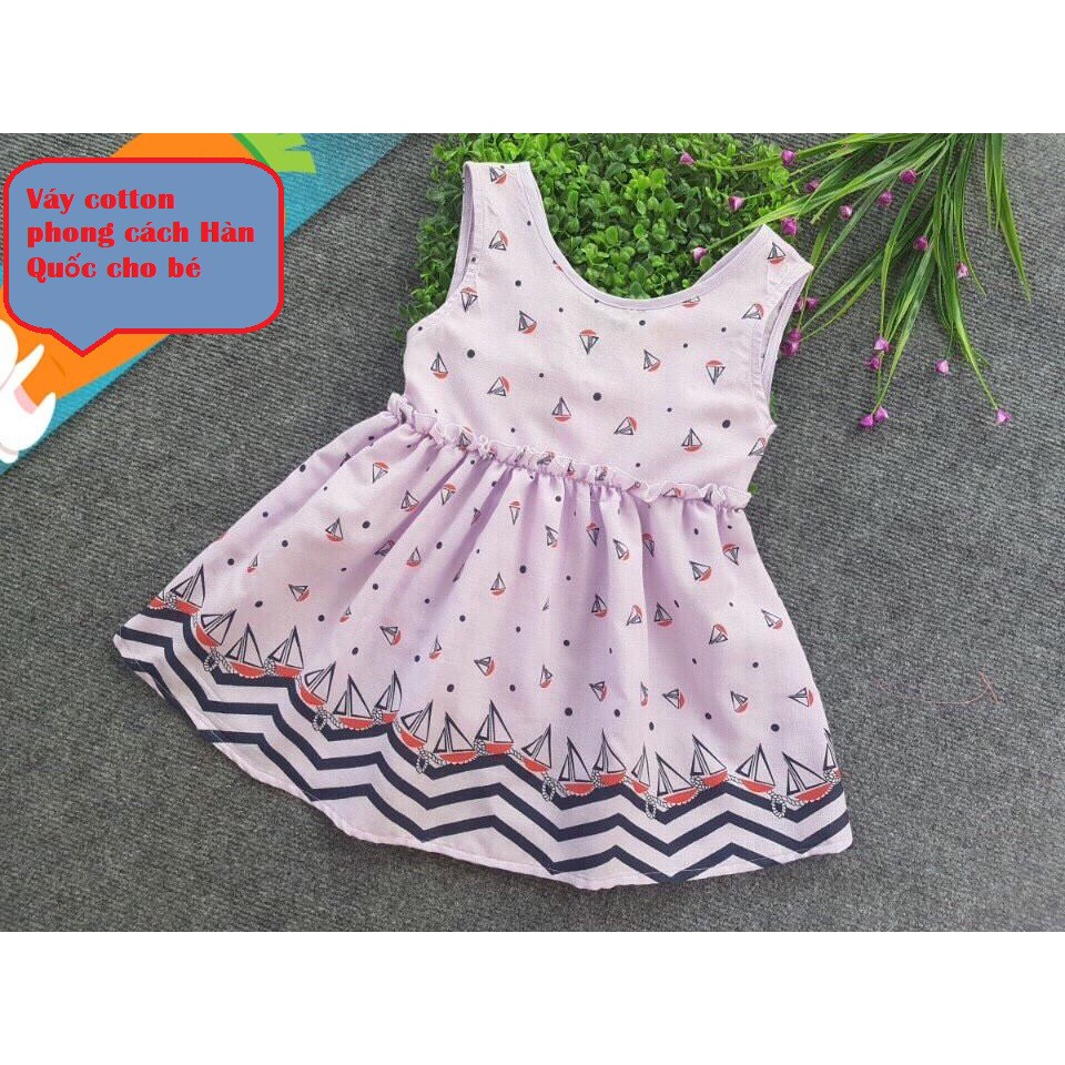 Váy cotton phong cách Hàn Quốc cho bé