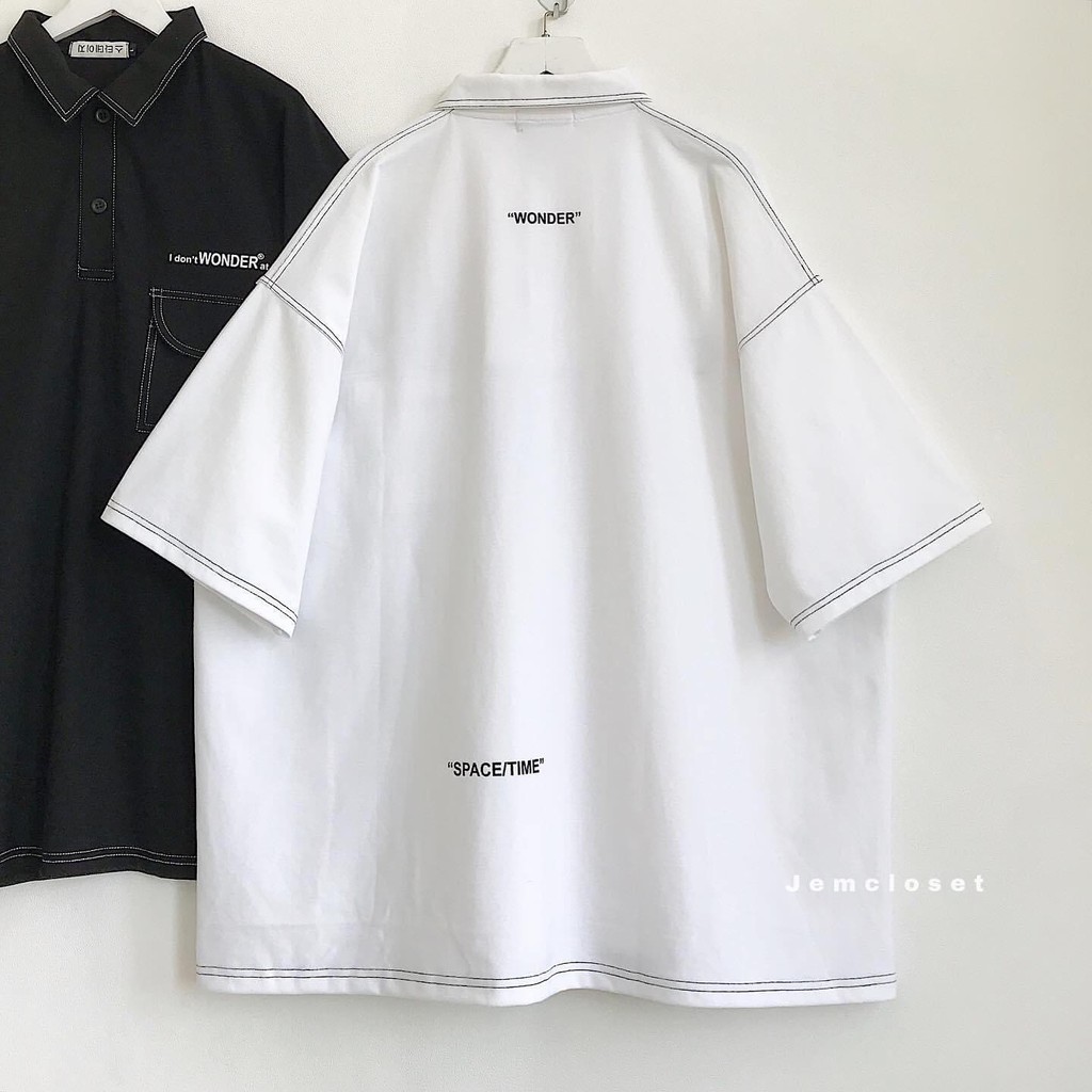 Áo polo nam nữ form rộng chỉ nổi ulzzang Hàn Quốc 🌸 Áo thun cổ bẻ logo bò sữa unisex🌸 freeship🌸 sale | BigBuy360 - bigbuy360.vn