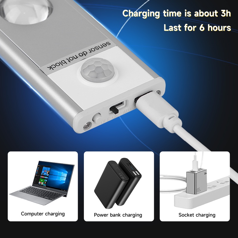 Đèn Led/Đèn USB Tủ quần áo Đèn điều chỉnh độ sáng Tủ quần áo Đèn ba màu 20cm 30cm 40cm Tủ quần áo phòng ngủ