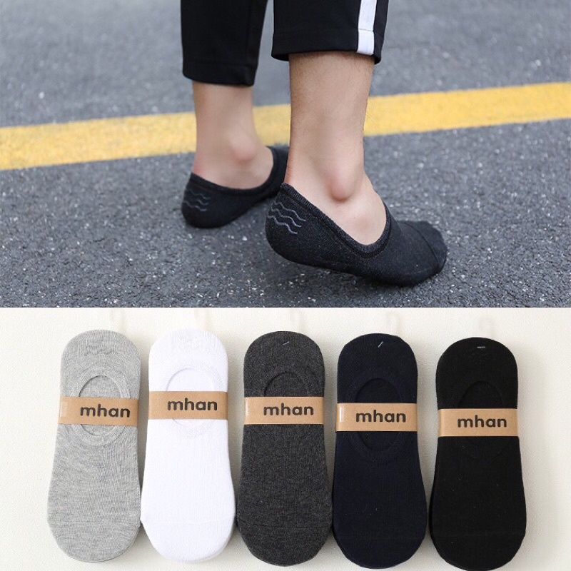 Vớ lười nam nữ tất dưới mắt cá cotton thời trang đẹp có silicon chống tuột gót chân MONEY VL008