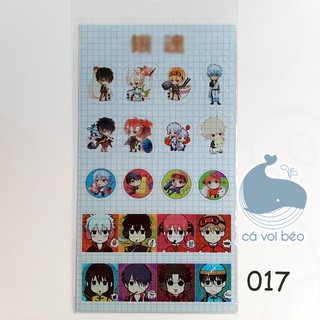 [SALE GIÁ XƯỞNG] Sticker Gintama miếng dán trong suốt manga anime sticker manga anime