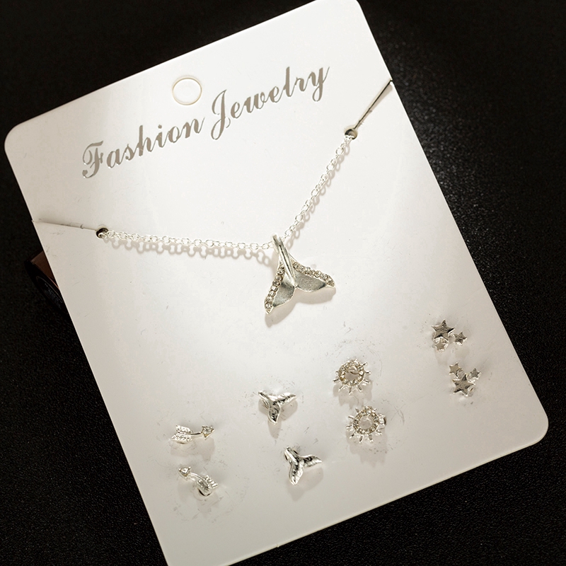 Set dây chuyền + khuyên tai phong cách Hàn Quốc dễ thương | BigBuy360 - bigbuy360.vn