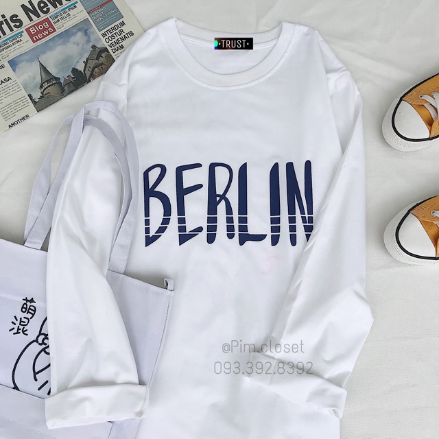 Ảnh thật cuối sp - Áo thun tay dài form rộng BERLIN hàng thu đông ulzzang | BigBuy360 - bigbuy360.vn