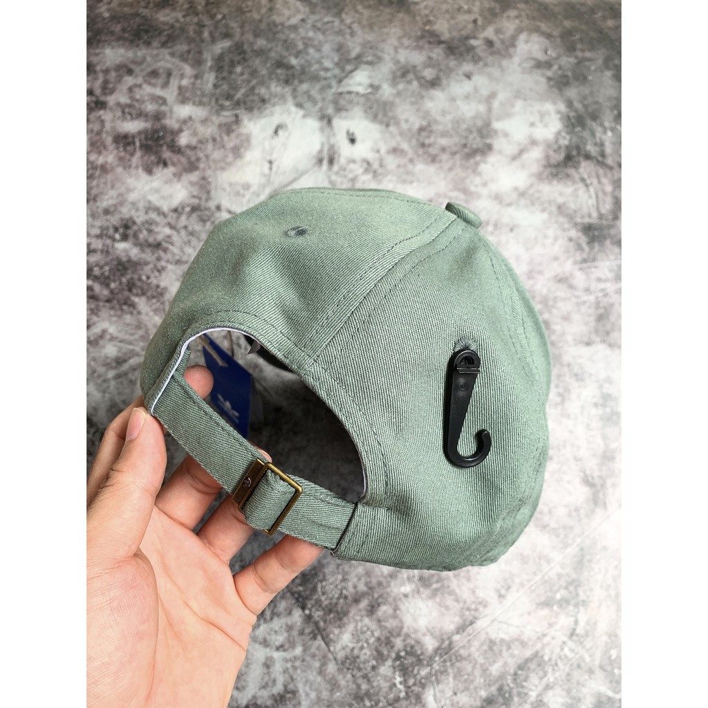 (HÀNG XUẤT XỊN) Mũ / nón das xanh logo 3 lá H01 TREFOIL BASEBALL CAP IN GREEN Made in Thai//land full-tem-tag One size