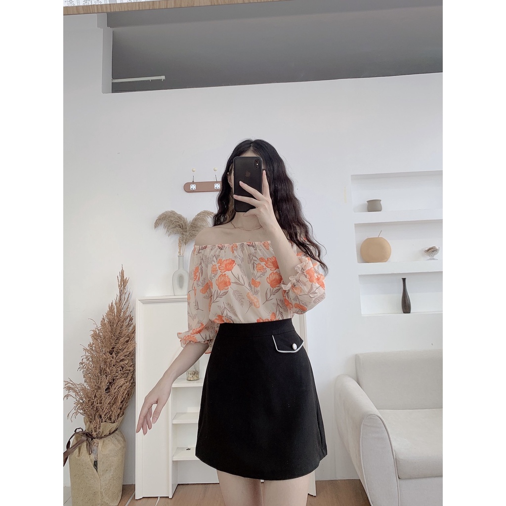 Chân váy nắp túi dáng A CCHAT