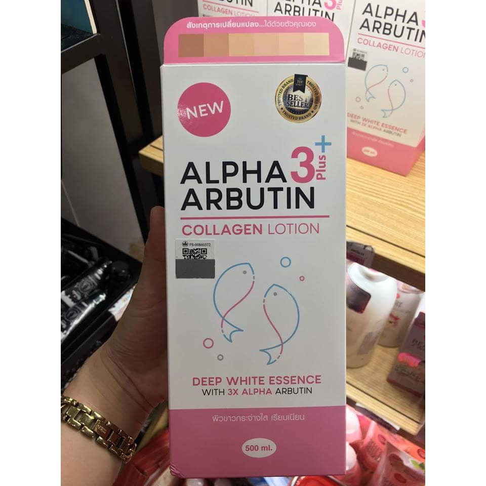 Dưỡng Thể Alpha Arbutin Collagen Lotion 3+ Plus 500ml – Thái