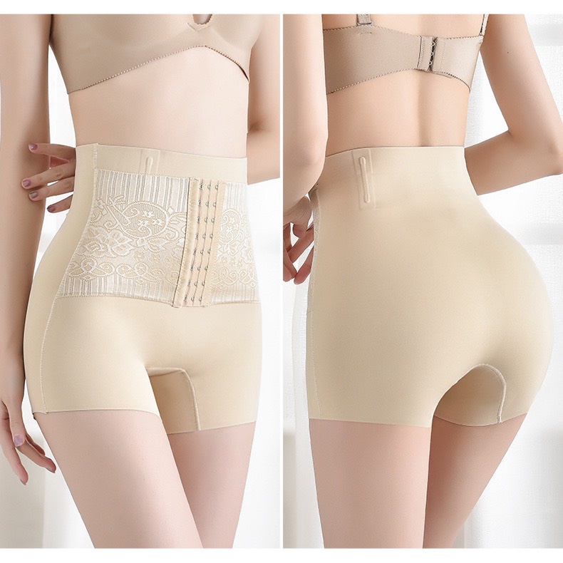 Quần Gen Nịt Bụng Đúc Su Móc Cài Lụa Siêu Co Giãn Định Hình Vòng Eo Cao Cấp 4385