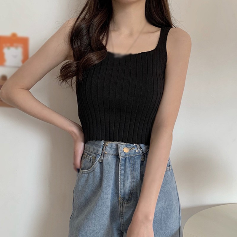 Áo Hai Dây Dệt Kim Hở Lưng Quyến Rũ Cho Nữ