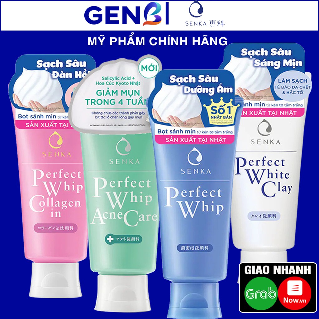 [CAO CẤP] Sữa Rửa Mặt Tạo Bọt SENKA NHẬT BẢN Senka Perfect Whip COLLAGEN Shiseido Da Mụn Da Khô Da Dầu Mỹ Phẩm GENB | BigBuy360 - bigbuy360.vn