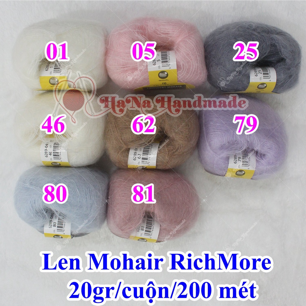 Len Mohair Richmore trơn 190k/ cuộn 20gam ~ 200 mét